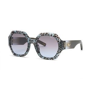 Chopard Sunglasses Round Full Rim, Scales Azure Havana Frame and Brown Gradient